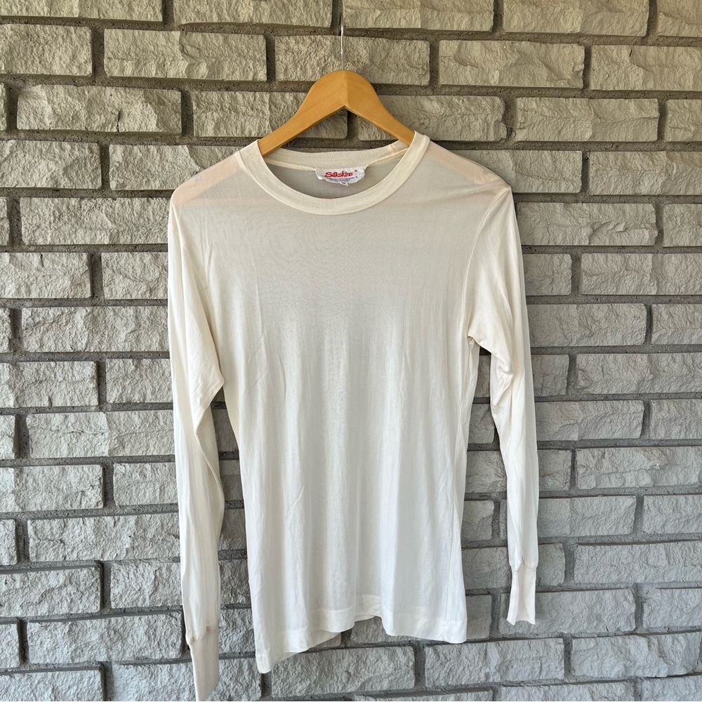 VTG Silkskins 100% Pure Chinese Imperial Silk Crewneck Longsleeve Shirts Medium